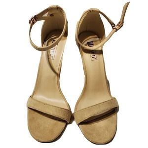 Didiful Heels Womens Ivory Size 6 Suede Buckle 4" Strappy Open Toe Party Shoes